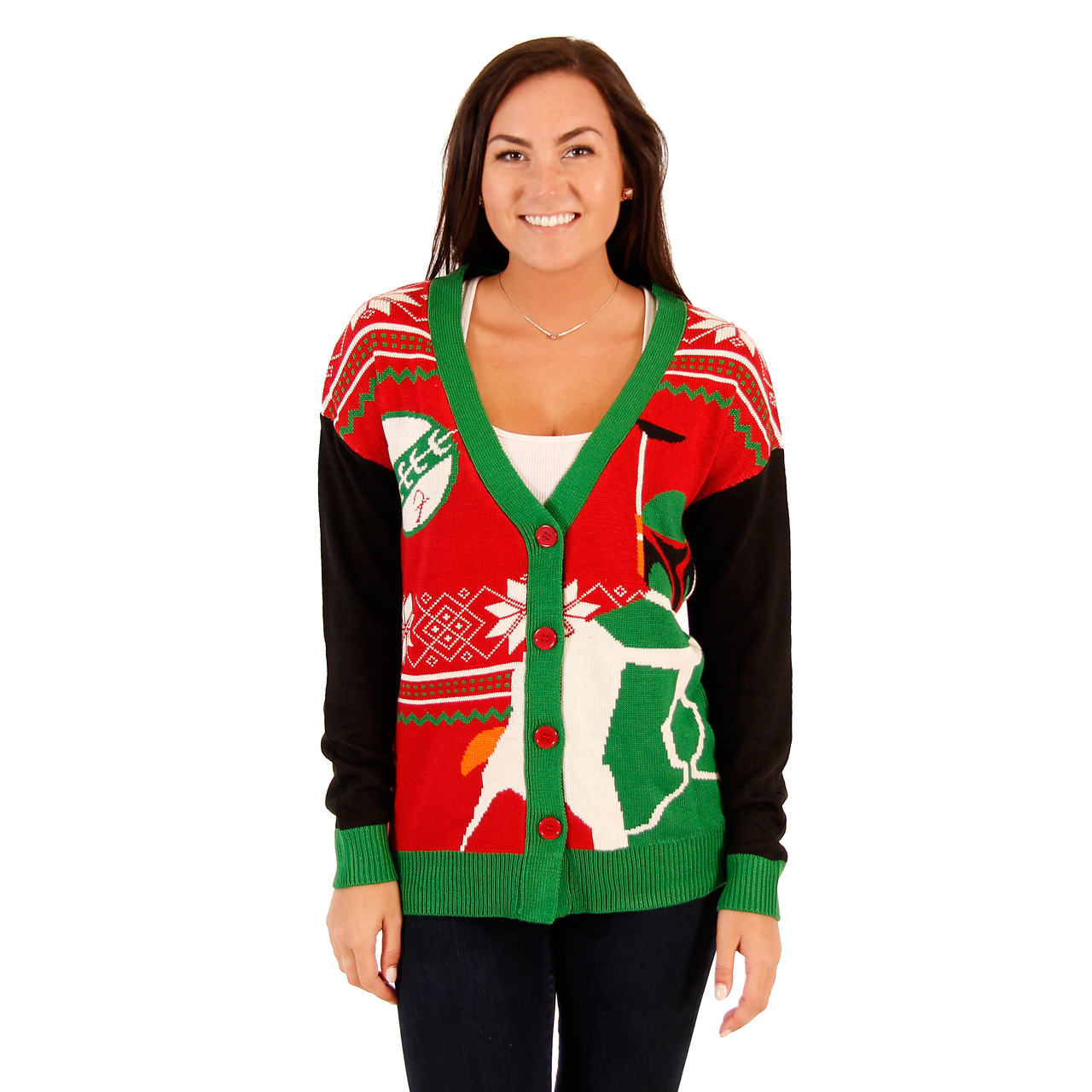 Women’s Boba Fett Star Wars Ugly Christmas Cardigan,Ugly Christmas Sweaters | Funny Xmas Sweaters for Men and Women