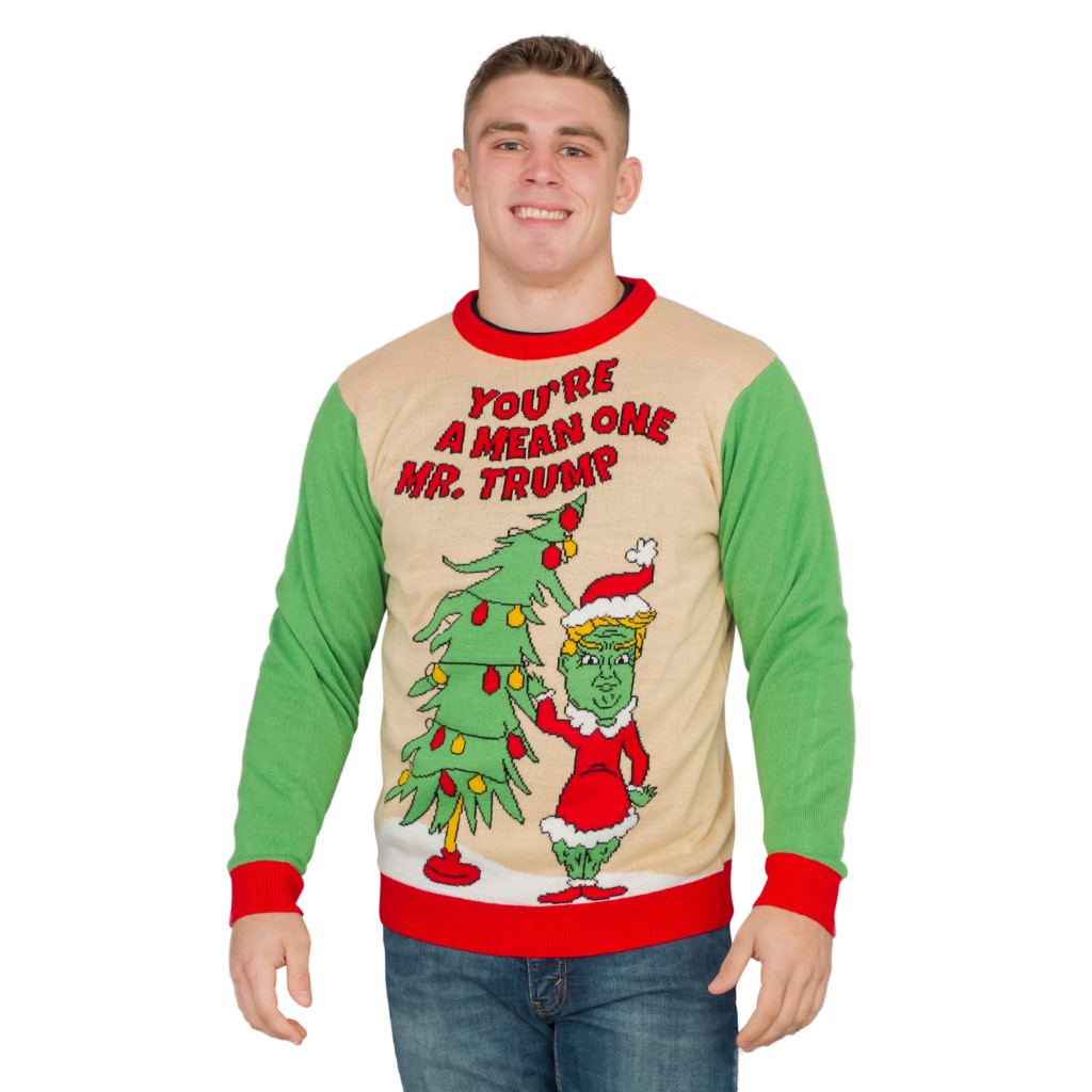 You’re a Mean One Mr. Trump Grinch Ugly Christmas Sweater,Ugly Christmas Sweaters | Funny Xmas Sweaters for Men and Women