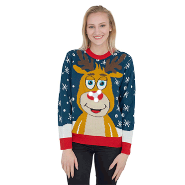 Women’s Reindeer Fidget Spinner Ugly Christmas Sweater