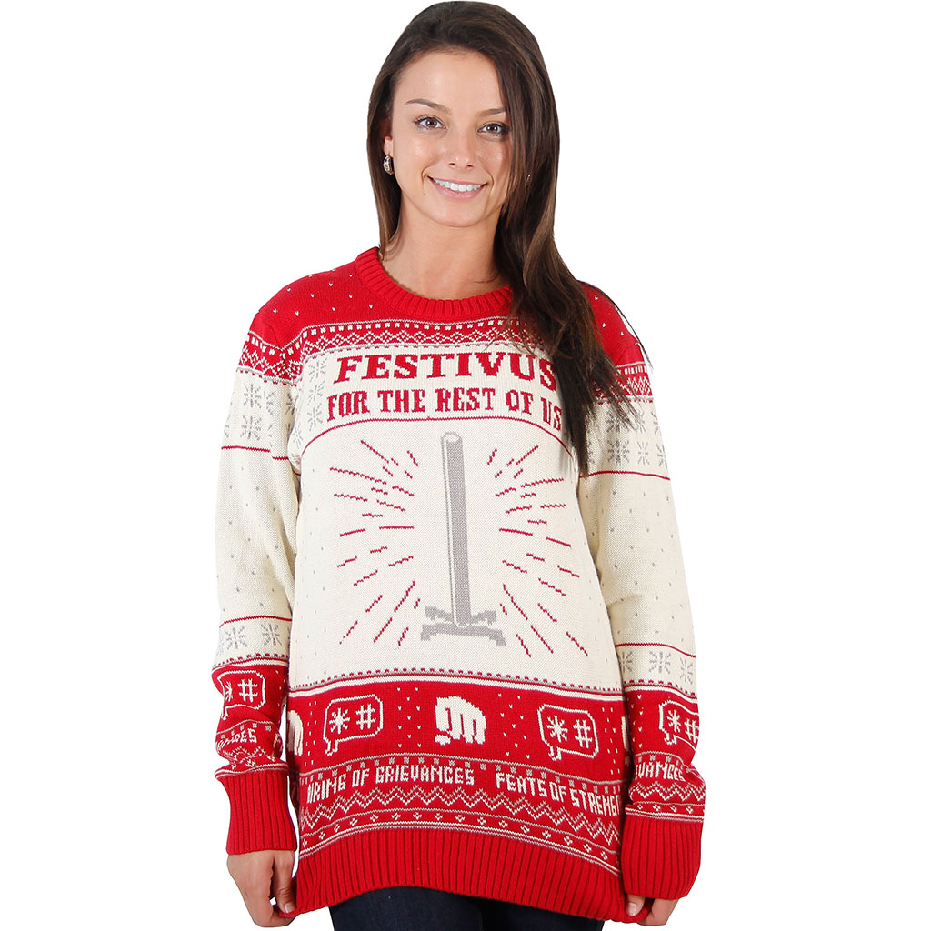 Women’s Seinfeld Festivus For The Rest Of Us Pole Sweater,Ugly Christmas Sweaters | Funny Xmas Sweaters for Men and Women