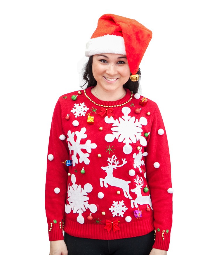 Women’s Ugly Christmas Sweater Kit (Free LED Ornaments included!),Ugly Christmas Sweaters | Funny Xmas Sweaters for Men and Women