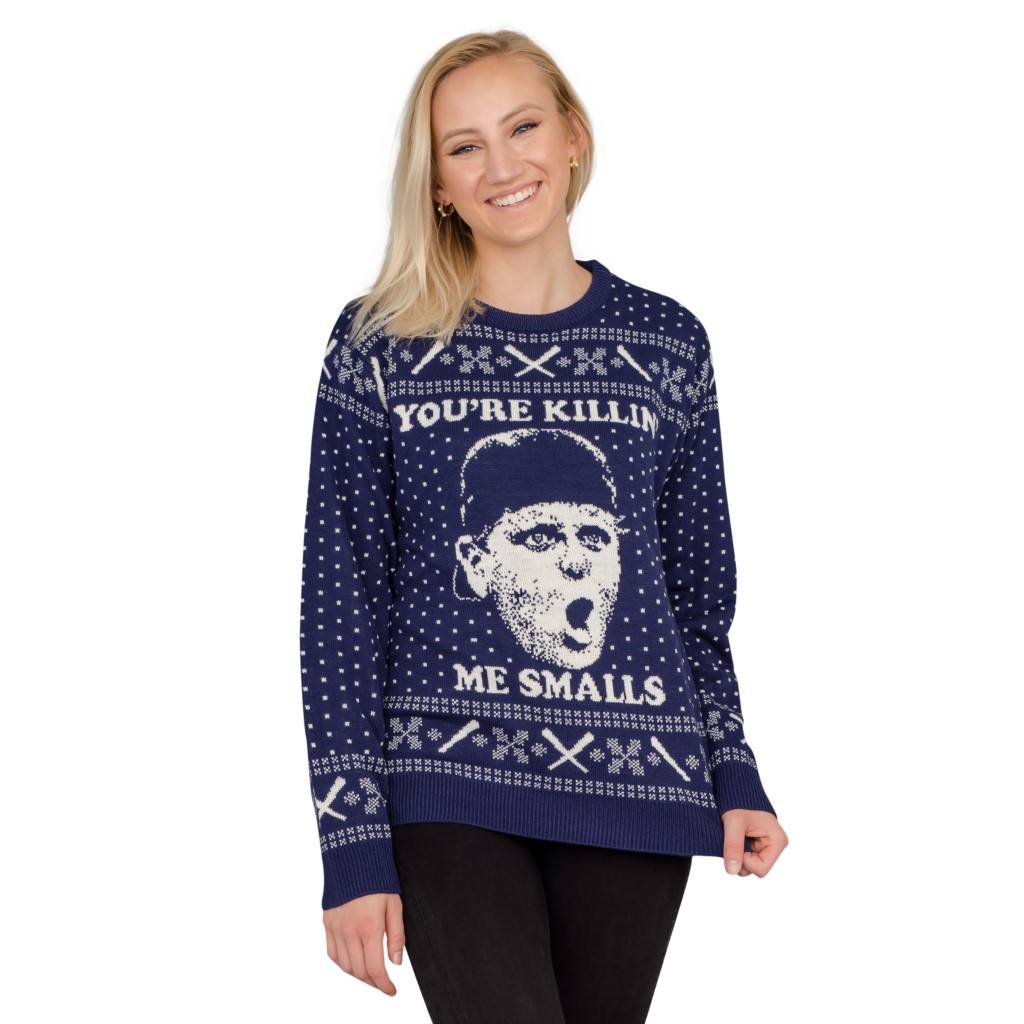 Women’s The Sandlot You’re Killing Me Smalls Navy Ugly Christmas Sweater,Ugly Christmas Sweaters | Funny Xmas Sweaters for Men and Women