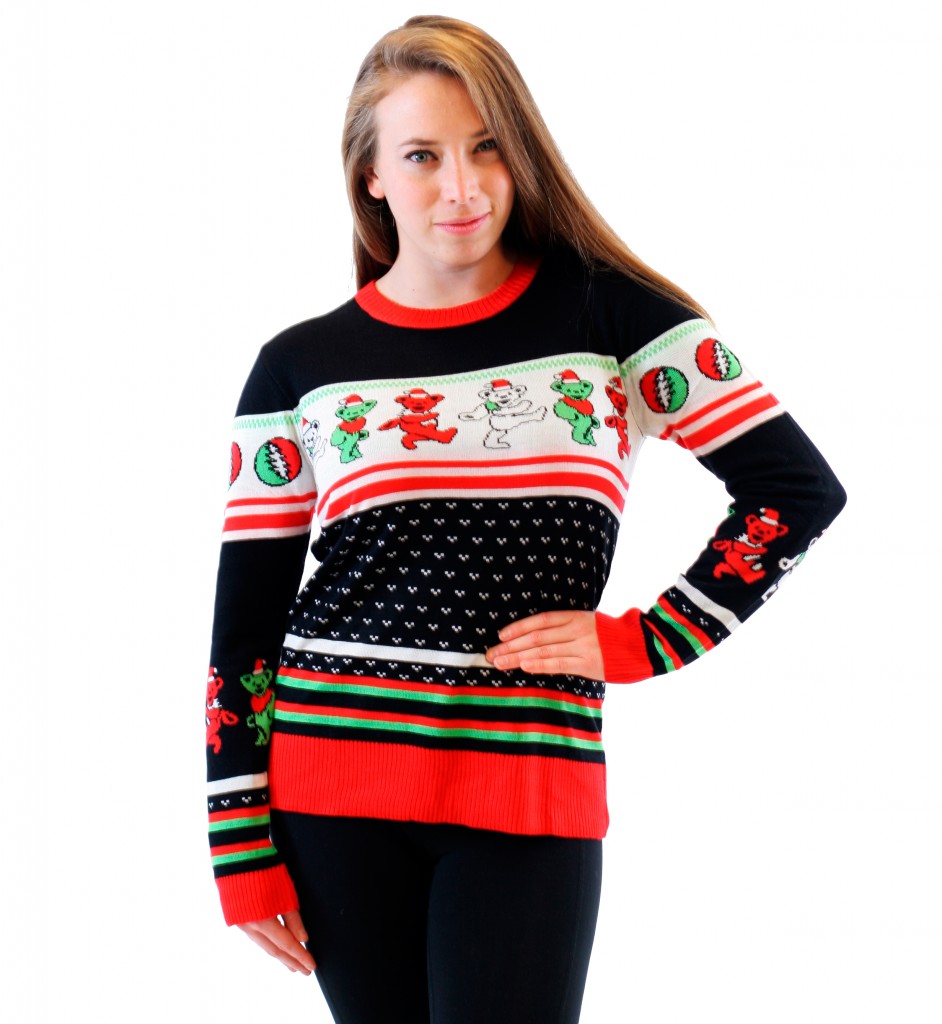 Women’s Grateful Dead Dancing Bears Tacky Sweater,Ugly Christmas Sweaters | Funny Xmas Sweaters for Men and Women