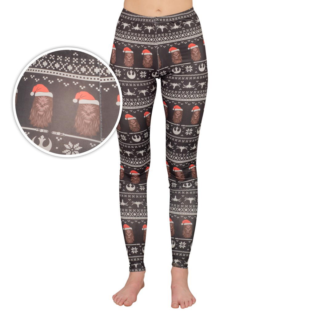 Star Wars Chewbacca Santa Hat Women’s Leggings,Ugly Christmas Sweaters | Funny Xmas Sweaters for Men and Women