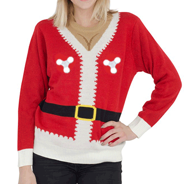 Women’s Fidget Spinner Santa Suit Ugly Sweater,Ugly Christmas Sweaters | Funny Xmas Sweaters for Men and Women