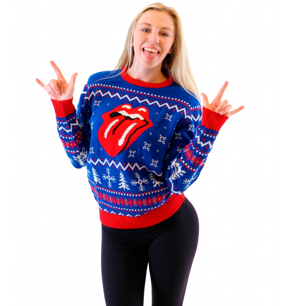 Women’s Rolling Stones Ugly Christmas Sweater,Ugly Christmas Sweaters | Funny Xmas Sweaters for Men and Women
