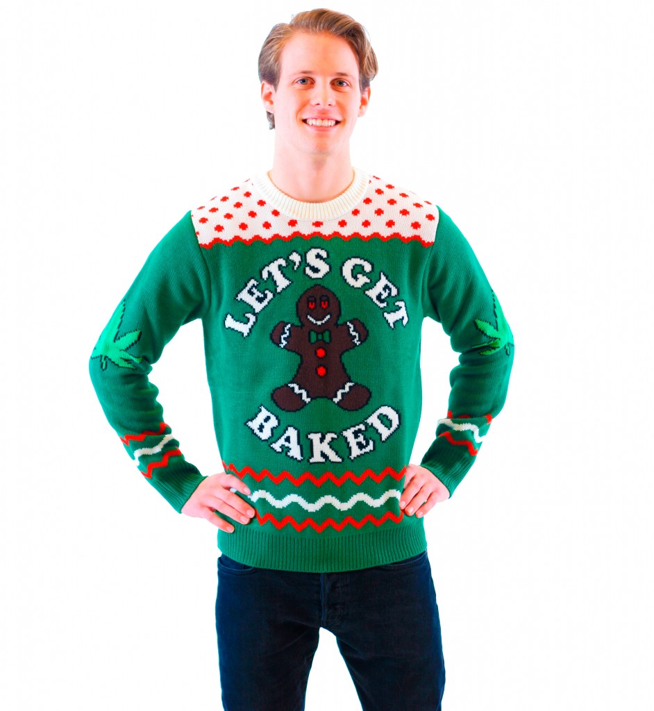 Let’s Get Baked Happy Gingerbread Tacky Christmas Sweater,Ugly Christmas Sweaters | Funny Xmas Sweaters for Men and Women