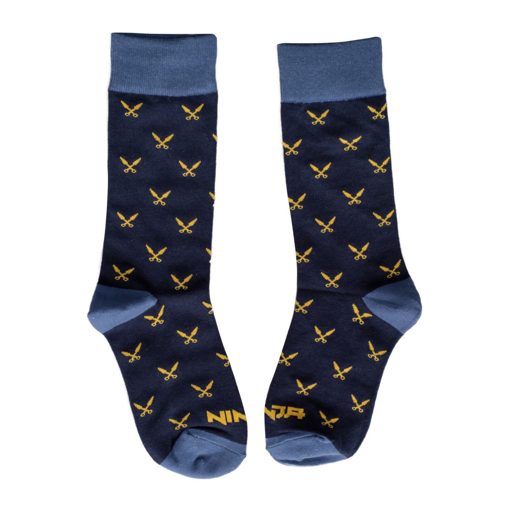 Fortnite Ninja Navy & Blue Socks with Daggers – Adult,Ugly Christmas Sweaters | Funny Xmas Sweaters for Men and Women