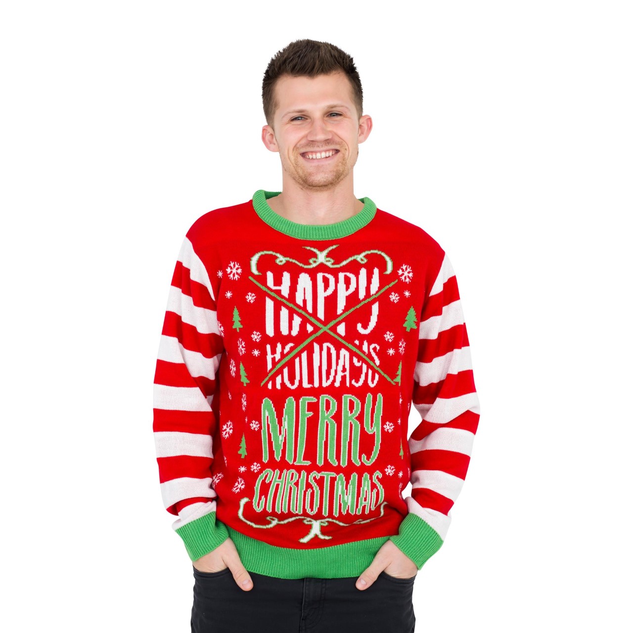Happy Holidays Merry Christmas Sweater,Ugly Christmas Sweaters | Funny Xmas Sweaters for Men and Women