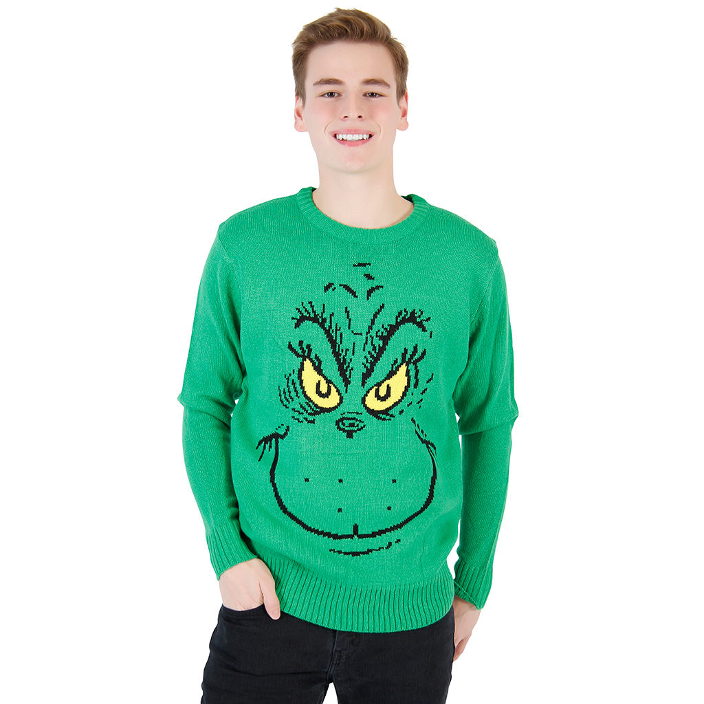 Grinch Face Dr. Seuss Christmas Sweater,Ugly Christmas Sweaters | Funny Xmas Sweaters for Men and Women