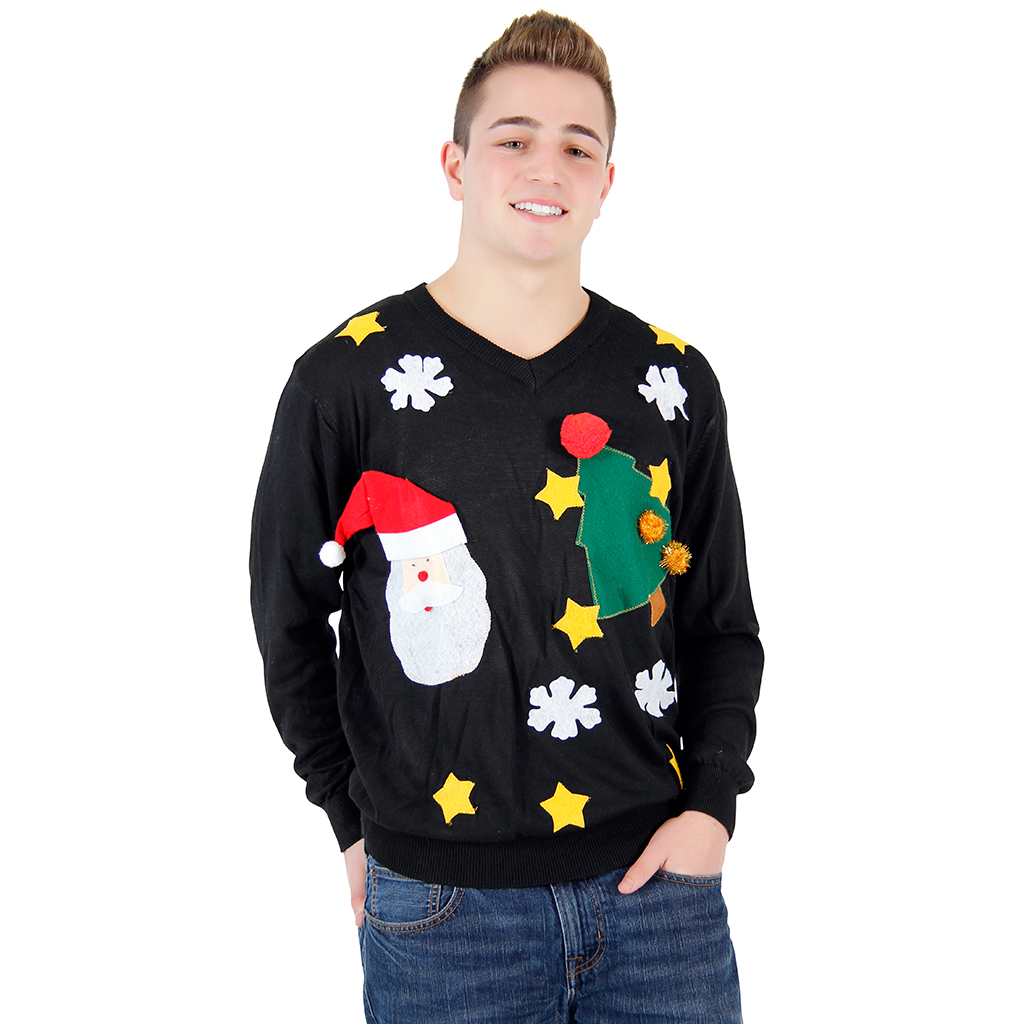 Stars and Santa Sweater,Ugly Christmas Sweaters | Funny Xmas Sweaters for Men and Women