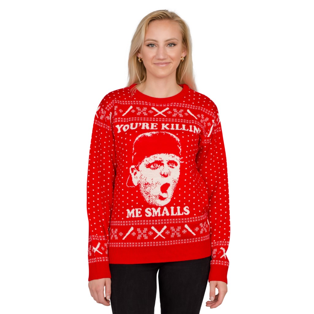 Women’s The Sandlot You’re Killing Me Smalls Red Ugly Christmas Sweater,Ugly Christmas Sweaters | Funny Xmas Sweaters for Men and Women