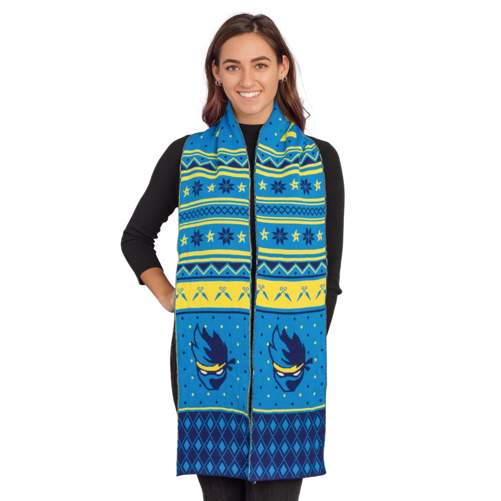 Fortnite Adult Ninja Logo Scarf – Blue/Yellow,Specials : uglyschristmassweater.com