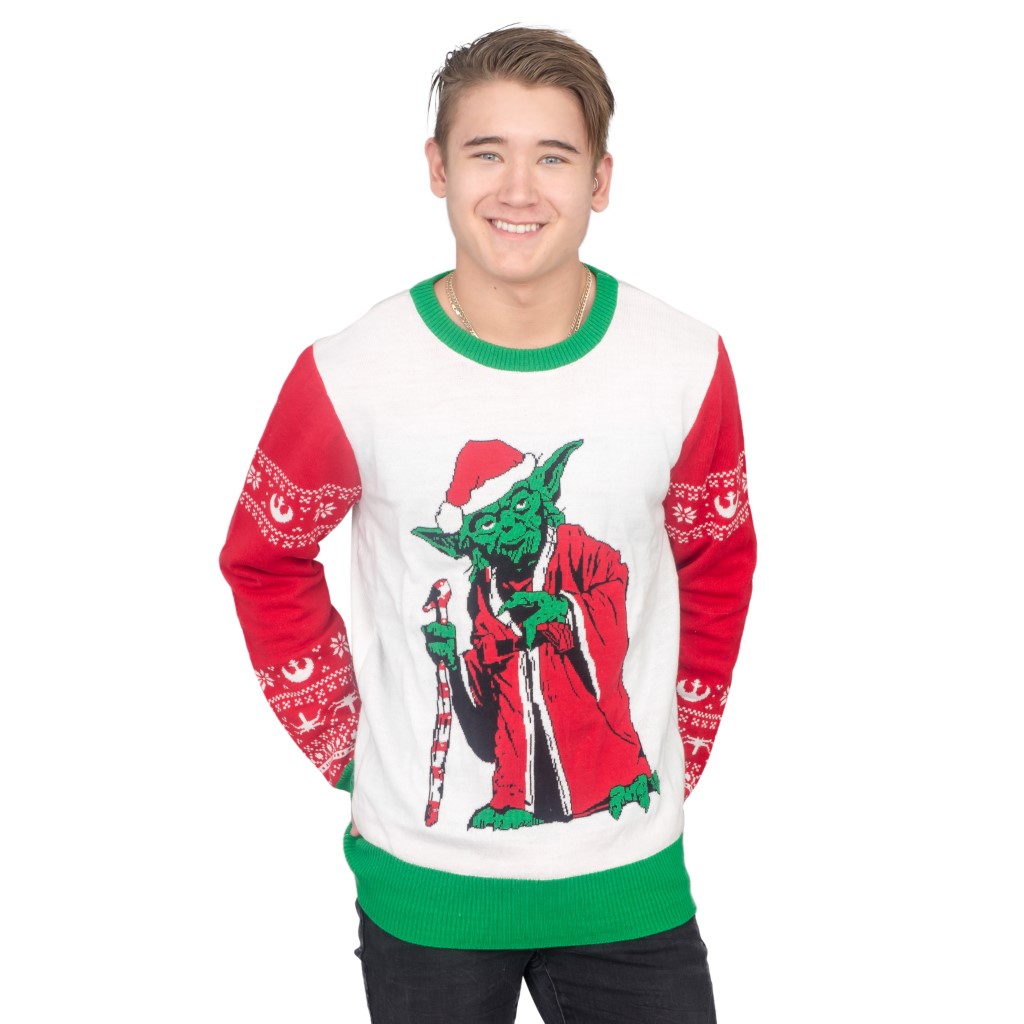 Star Wars Jedi Yoda Light Up LED Ugly Christmas Sweater,Specials : uglyschristmassweater.com