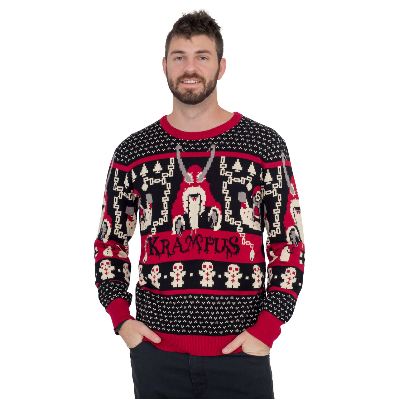 Krampus Knit Ugly Christmas Sweater,New Products : uglyschristmassweater.com