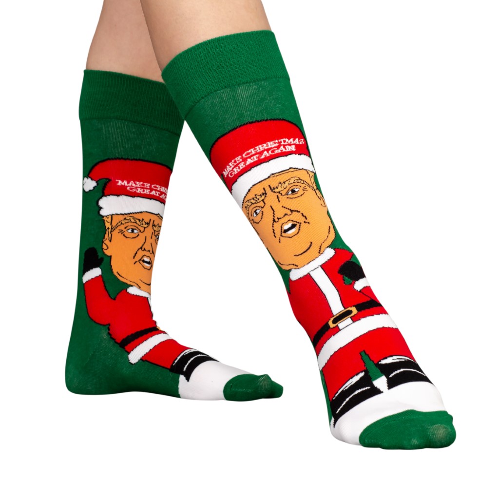 Donald Trump Santa Hat “Make Christmas Great Again” Ugly Christmas Socks,New Products : uglyschristmassweater.com