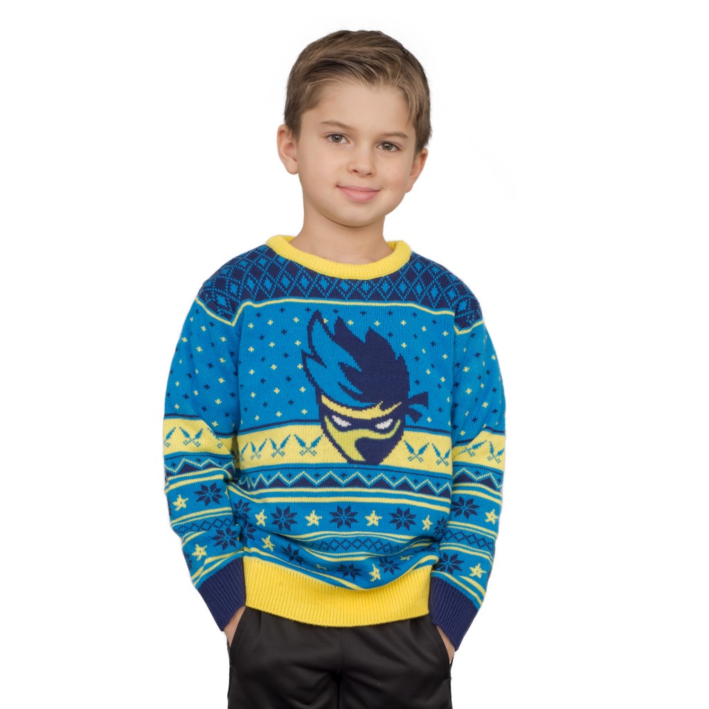 Youth Fortnite Ninja Logo Ugly Christmas Sweater,Specials : uglyschristmassweater.com