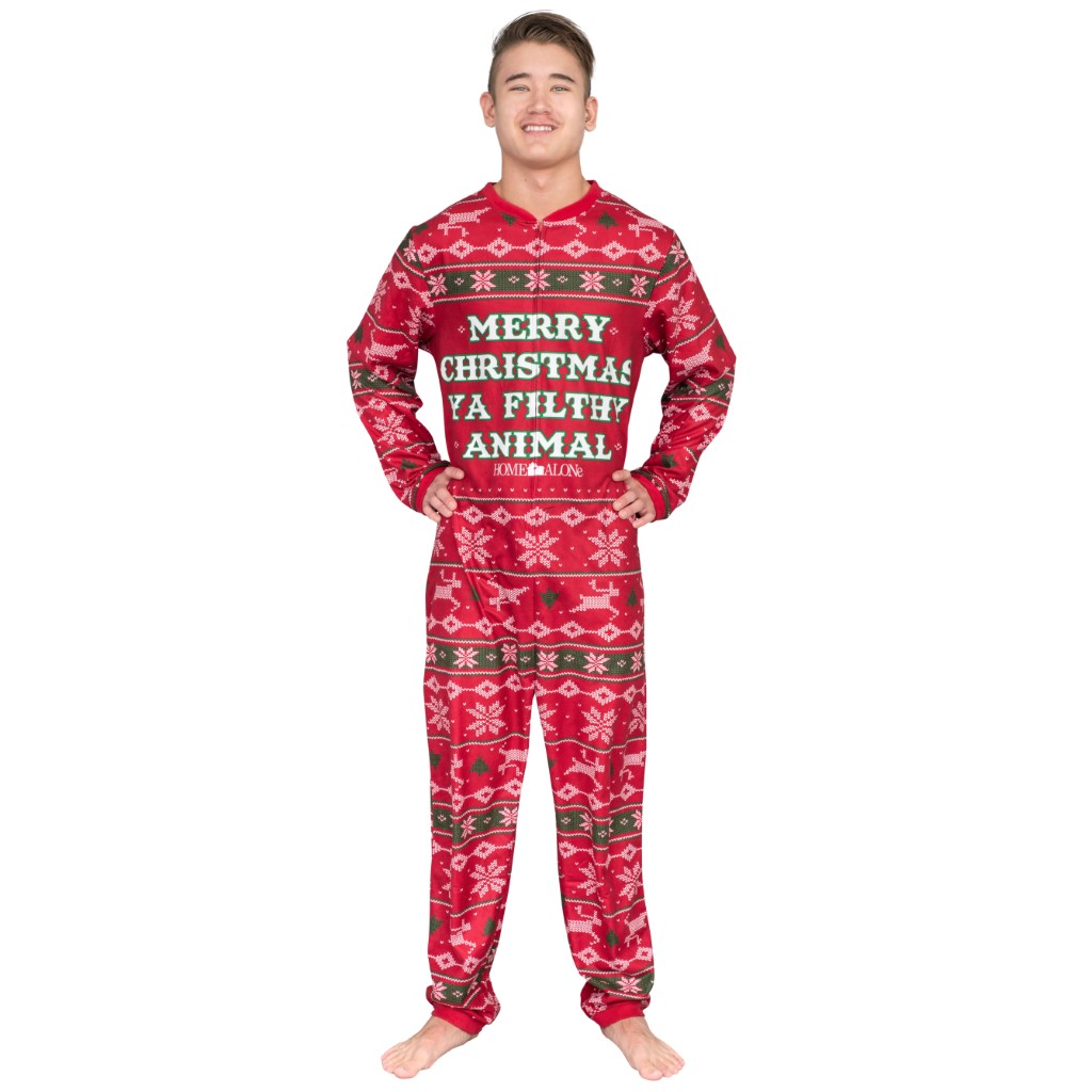 Home Alone Merry Christmas Ya Filthy Animal Pajama Jump Suit,Ugly Christmas Sweaters | Funny Xmas Sweaters for Men and Women