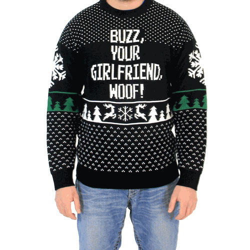 Buzz, Your Girlfriend, Woof! Sweater,New Products : uglyschristmassweater.com