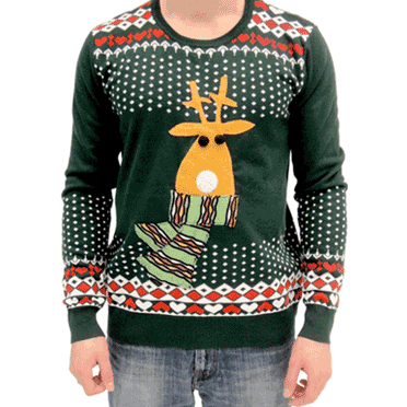 Green Reindeer Christmas Sweater