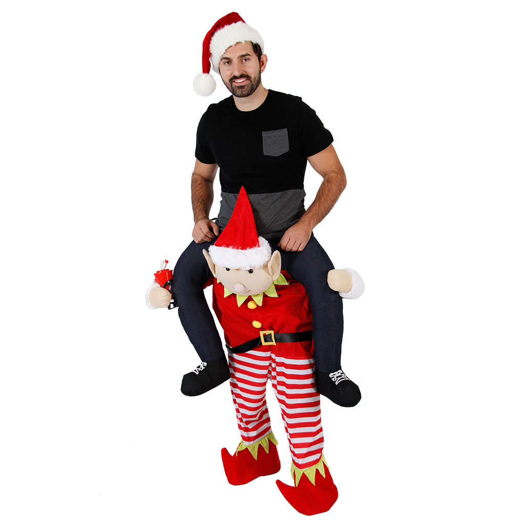 Christmas Piggyback Ride On Elf Costume,New Products : uglyschristmassweater.com