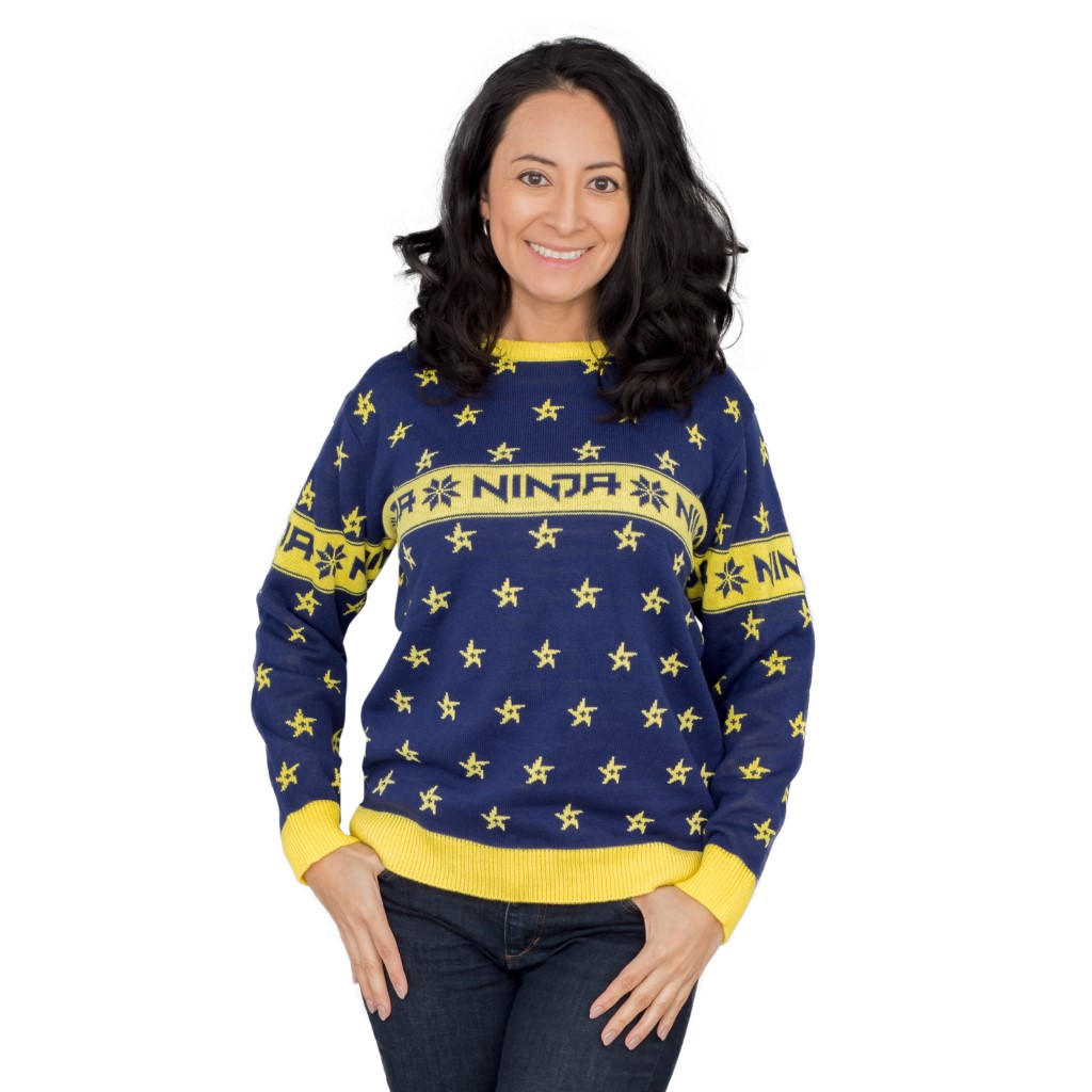 Women’s Fortnite Ninja Ugly Christmas Sweater with Shuriken,Ugly Christmas Sweaters | Funny Xmas Sweaters for Men and Women