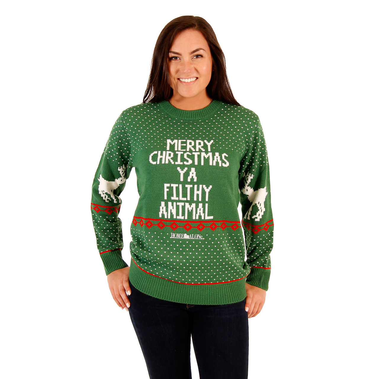 Women’s Green Filthy Animal Sweater,Ugly Christmas Sweaters | Funny Xmas Sweaters for Men and Women