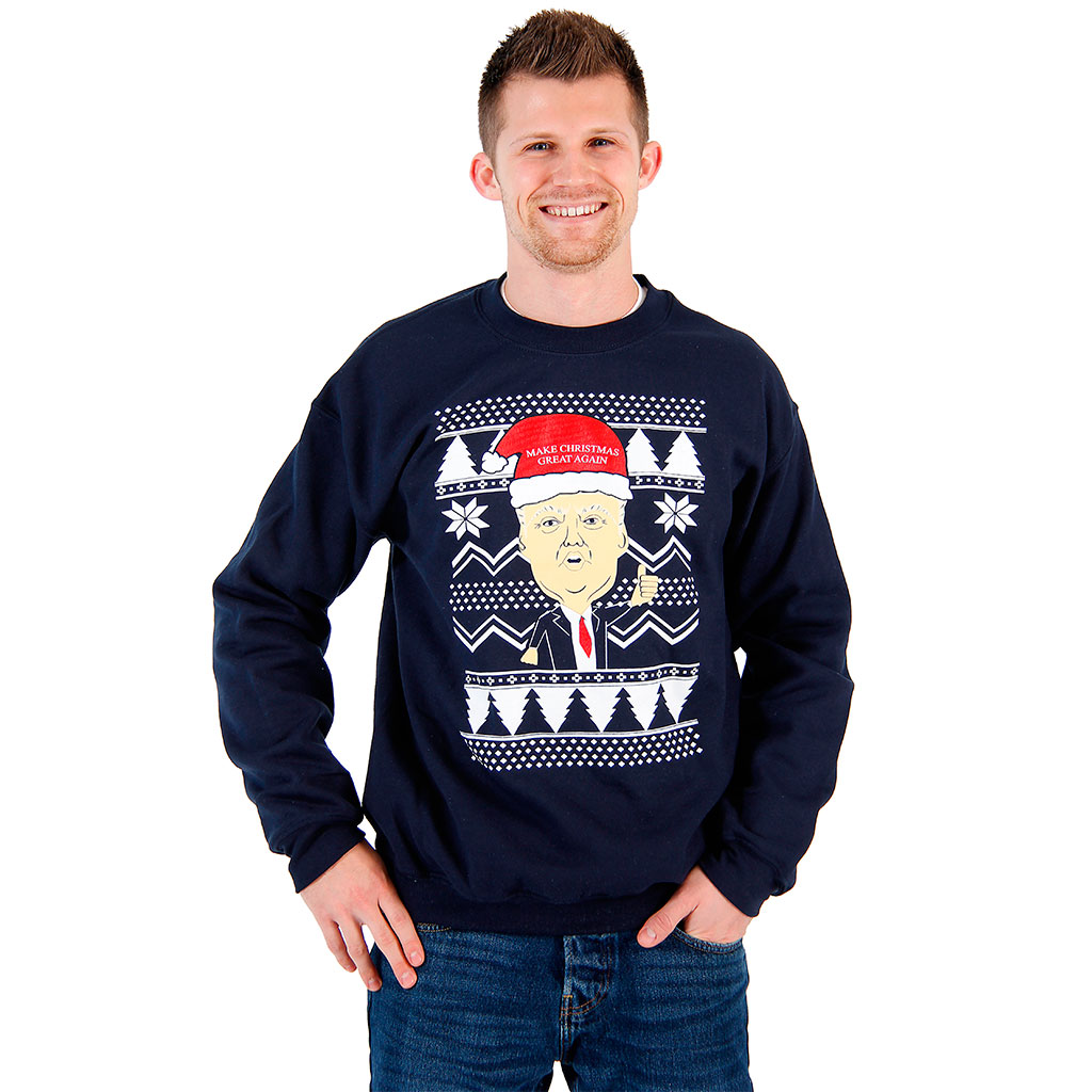 Donald Trump Make Christmas Great Again Ugly Sweatshirt,Ugly Christmas Sweaters | Funny Xmas Sweaters for Men and Women