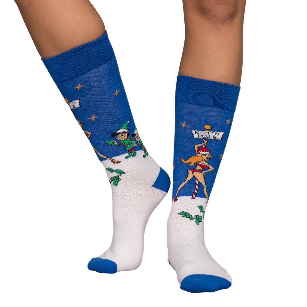 Stripper Pole Ugly Christmas Socks