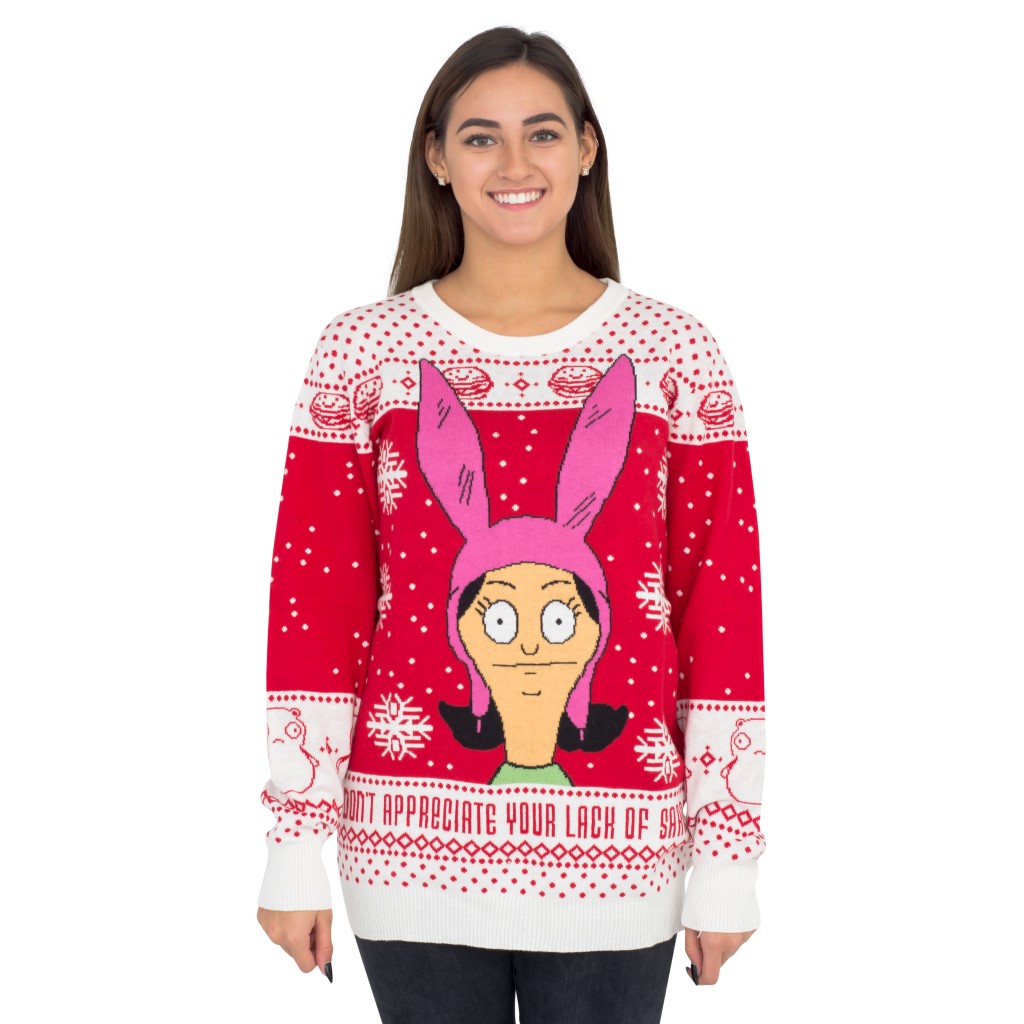 Women’s Bobs Burgers Louise Appreciate your Lack of Sarcasm Christmas Sweater,New Products : uglyschristmassweater.com