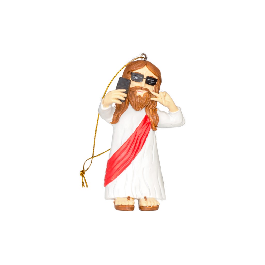 Jesus Taking Selfie Christmas Tree Ornament Decoration,New Products : uglyschristmassweater.com