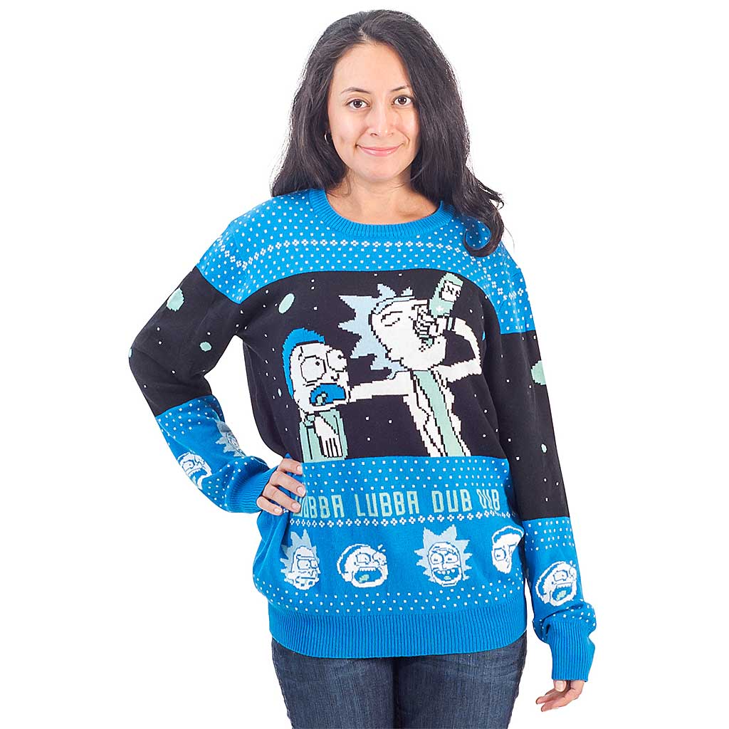 Women’s Wubba Lubba Dub Dub – Rick and Morty Christmas Sweater,Ugly Christmas Sweaters | Funny Xmas Sweaters for Men and Women