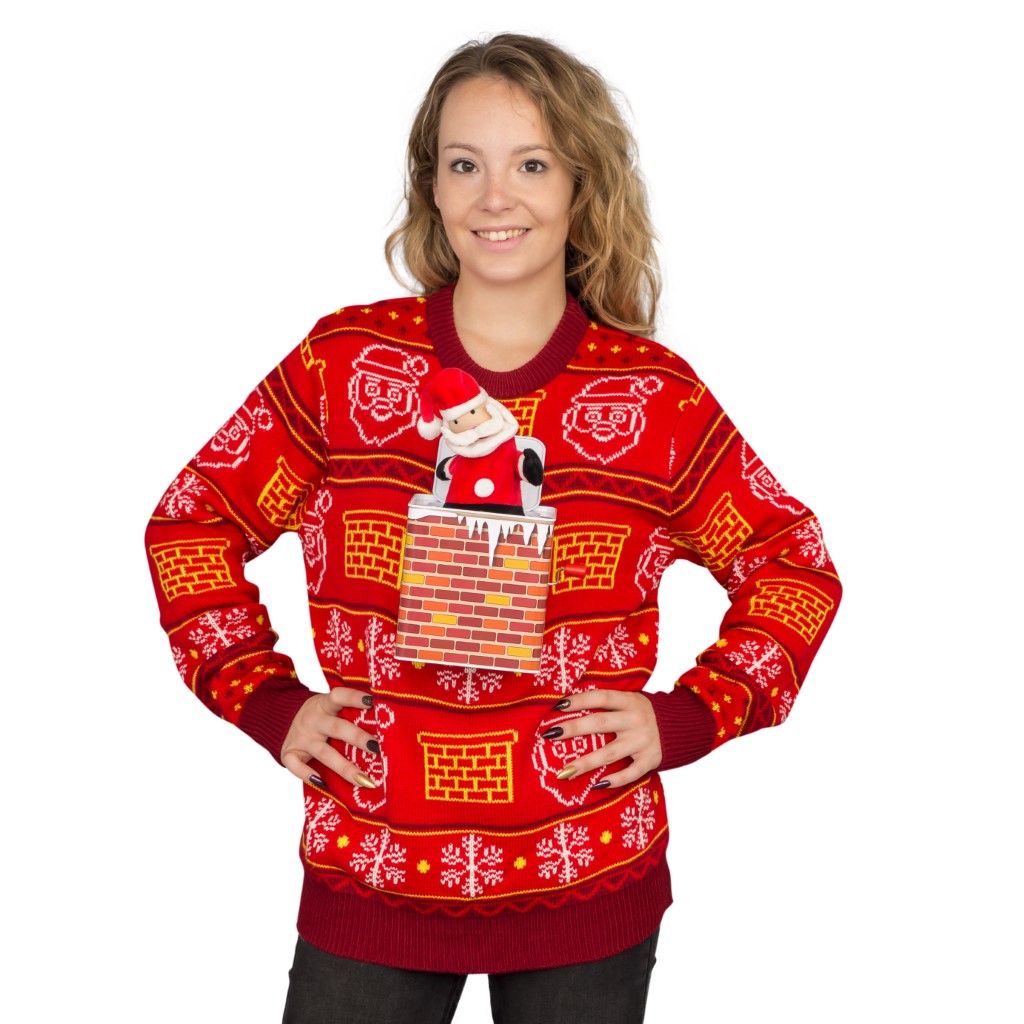 Women’s Jack in the Box Santa Claus 3D Ugly Christmas Sweater,New Products : uglyschristmassweater.com