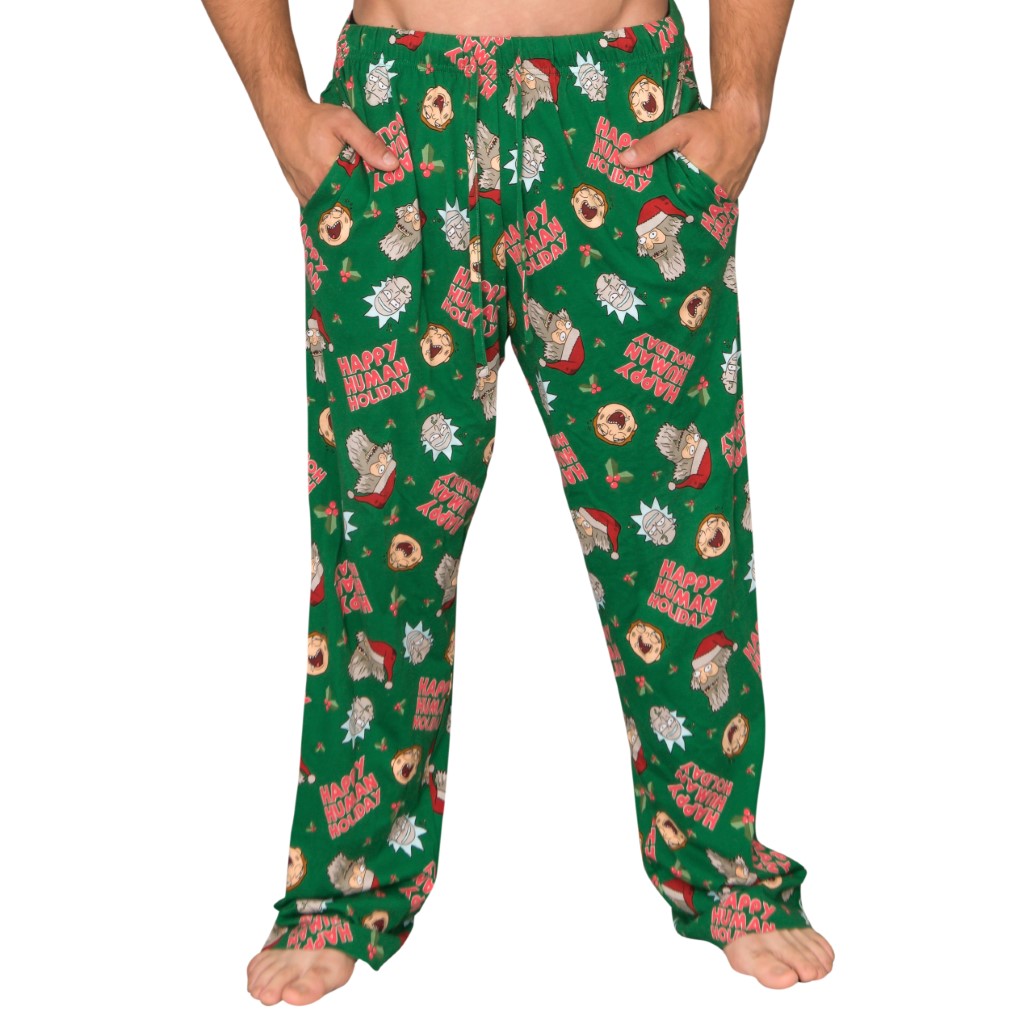 Rick and Morty Happy Human Holidays Lounge Pants,Ugly Christmas Sweaters | Funny Xmas Sweaters for Men and Women