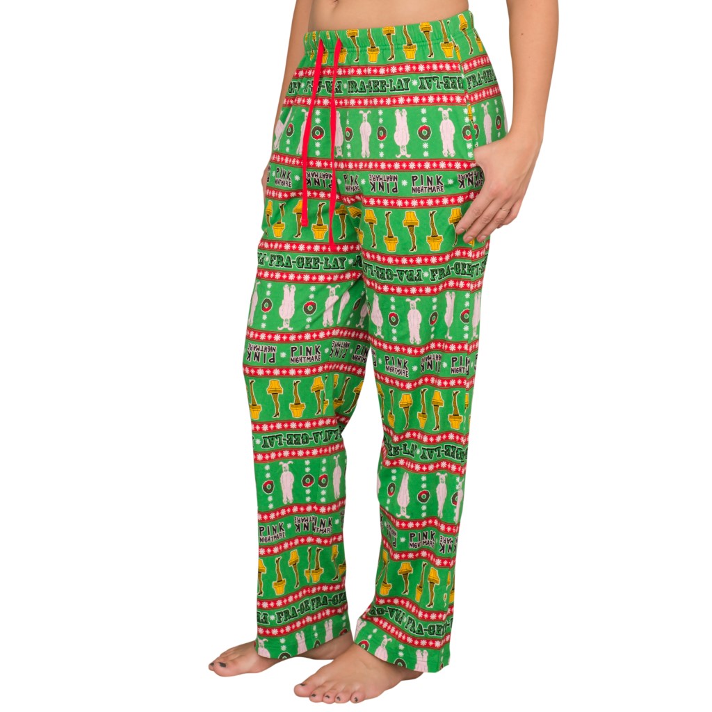 A Christmas Story Major Award Leg Lamp Pink Nightmare Lounge Pants,Specials : uglyschristmassweater.com