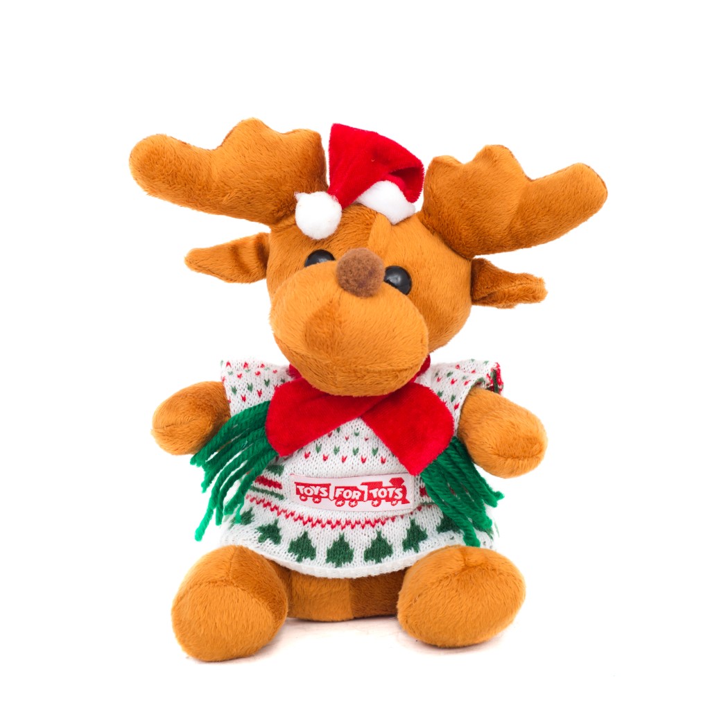 Toys For Tots Reindeer Plushie Wearing Ugly Sweater,New Products : uglyschristmassweater.com