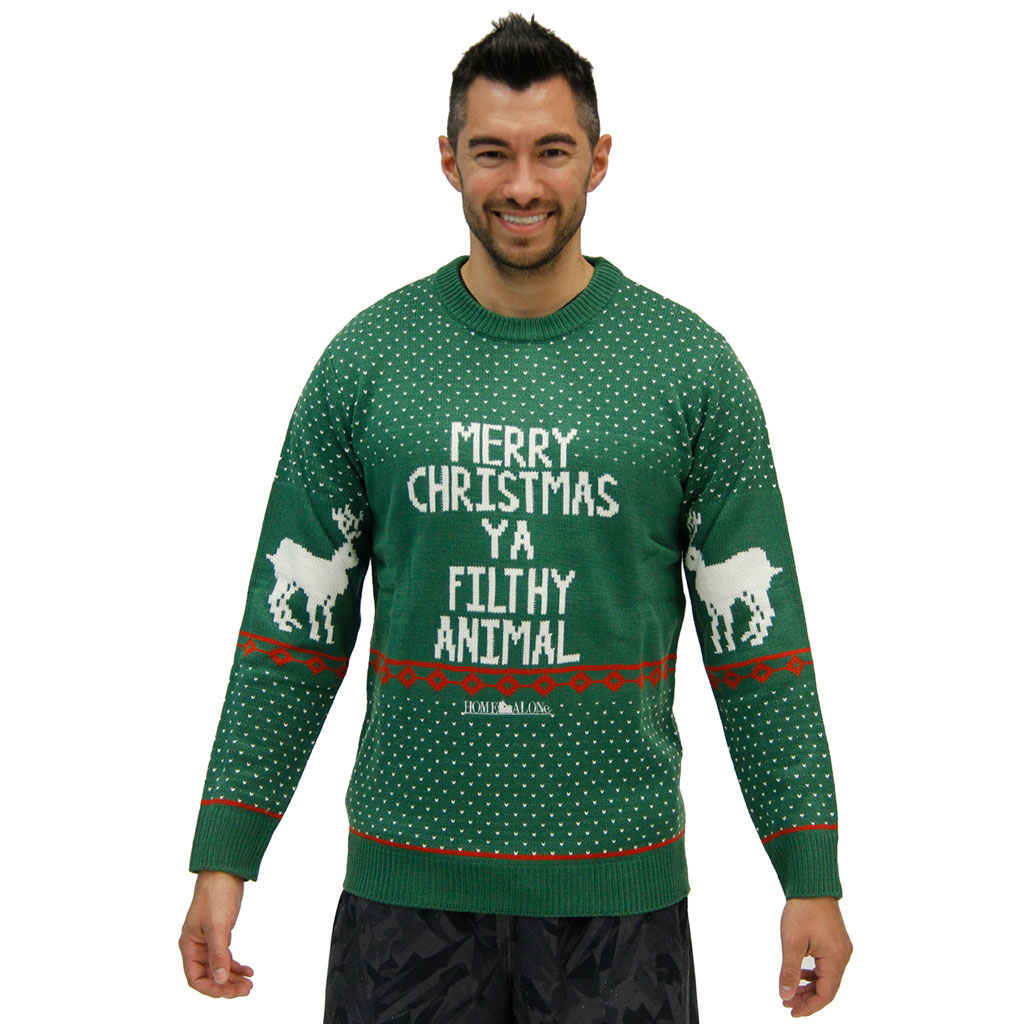 Green Filthy Animal Sweater,Ugly Christmas Sweaters | Funny Xmas Sweaters for Men and Women