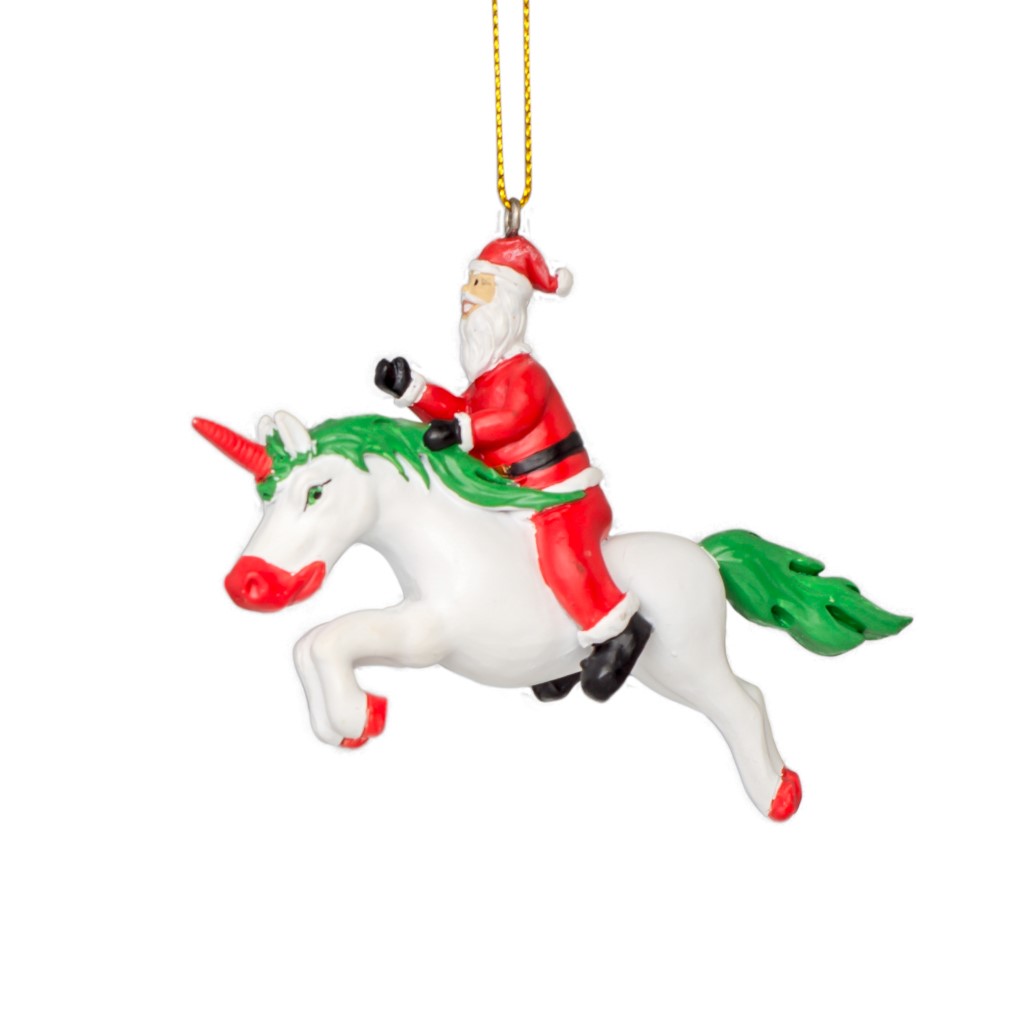 Santa Unicorn Christmas Tree Ornament Decoration