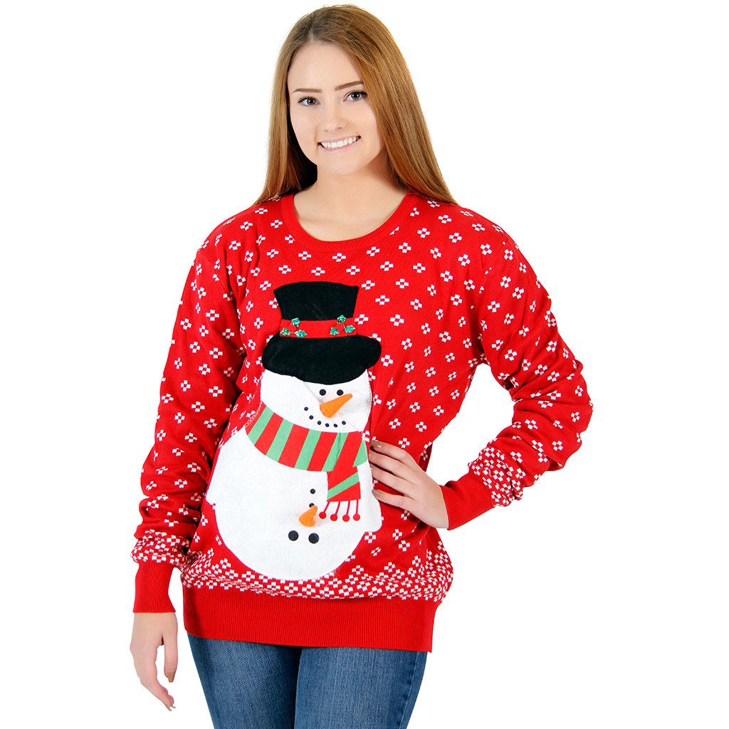 Women’s Snowman Christmas Sweater,Ugly Christmas Sweaters | Funny Xmas Sweaters for Men and Women